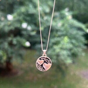 ❤️❤️925 HEART Silver Sister Engraved Pendant NECKLACE